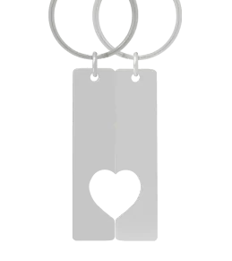 Double Keyring Tag Heart 50mm